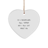 Funny Staffordshire Bull Terrier Dog Heart Ornament Gifts from Friends and Family for Christmas Unique Presents - Image 1